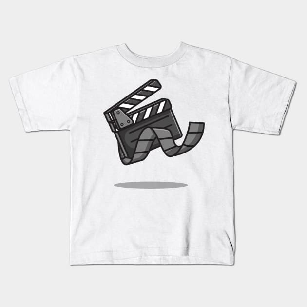 Clapper Board Kids T-Shirt by fflat hds